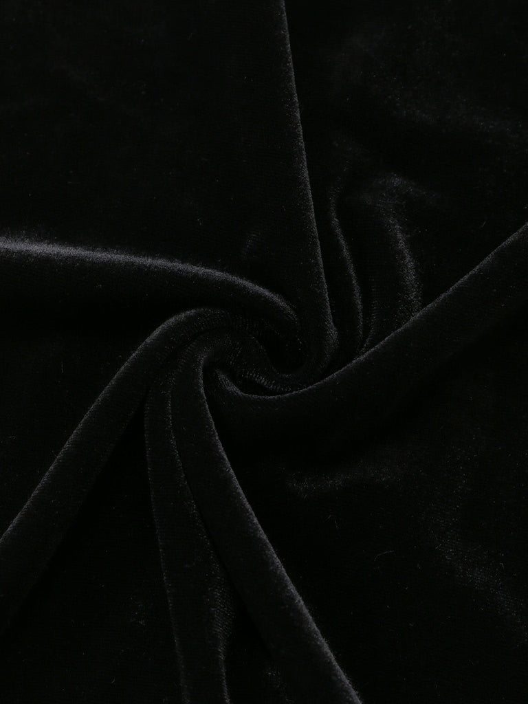 Robe Noire à Bretelles Nouées et Taille Cintrée Années 1960 - 5