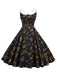 Robe Sans Manches à Col Claudine et Motif Notes de Musique Années 1950 - 2