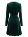 Robe scintillante en velours à col V, manches longues et ceinture Années 1950 - 3
