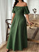 [Grande Taille] Robe Vert Foncé Fleurie à Épaules Dénudées Années 1950 - 1