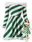 [Prévente] Robe Verte de Noël à Rayures Sucre d’Orge et Épaules Dénudées Années 1950