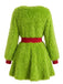 Robe Verte Duveteuse de Noël à Cœur Grinch Années 1950 - 2