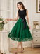 Robe Swing Sans Manches Dentelle Vert Émeraude Années 1950
