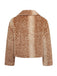 Veste courte marron en fausse fourrure à imprimé cerfs Années 1950 - 2