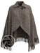 [Prévente] Veste Marron en Maille Effet Laine à Revers et Ourlet Frangé Années 1970 - 1