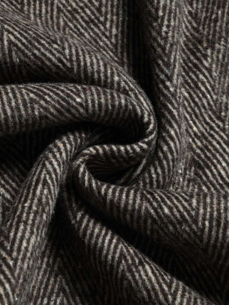[Prévente] Veste Marron en Maille Effet Laine à Revers et Ourlet Frangé Années 1970 - 7