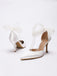 Vintage Satin Ruban Bout Pointu Talons Hauts 4