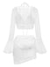 The 3-piece lace swimwear set shown in crisp white, perfect for a boho beach look.