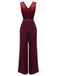 Combinaison Ceinture à Pois Vin Rouge Années 50