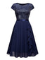 Robe trapèze à volants en mousseline de soie à paillettes des années 1940