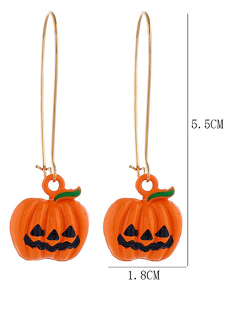Boucles d'Oreilles Pendant Citrouille Toussaint Halloween