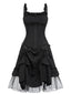 Robe trapèze Halloween en maille noire des années 1950