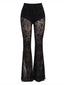 Pantalon bootcut taille haute en dentelle pour Halloween des années 1930