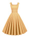 Robe Vintage Solide en Velours Côtelé des Années 1950 Cocktail Pin-up