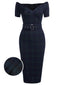 Robe Crayon Vintage Bleu Année 60 À Carreaux Cocktail Pin up