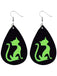 Boucles d'Oreilles Renard Toussaint Halloween Noir Vert