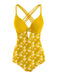 Maillot de bain jaune 1950s Marguerite Patchwork