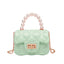 Sac à Main Vert Vintage Carré avec Perles Chic