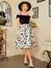 Robe Swing Année 50 Épaules Froides et Dénudées