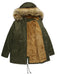 Manteau Années 50 Garnie de Fourrure Synthétique à Boucle