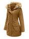Manteau Années 50 Garnie de Fourrure Synthétique à Boucle