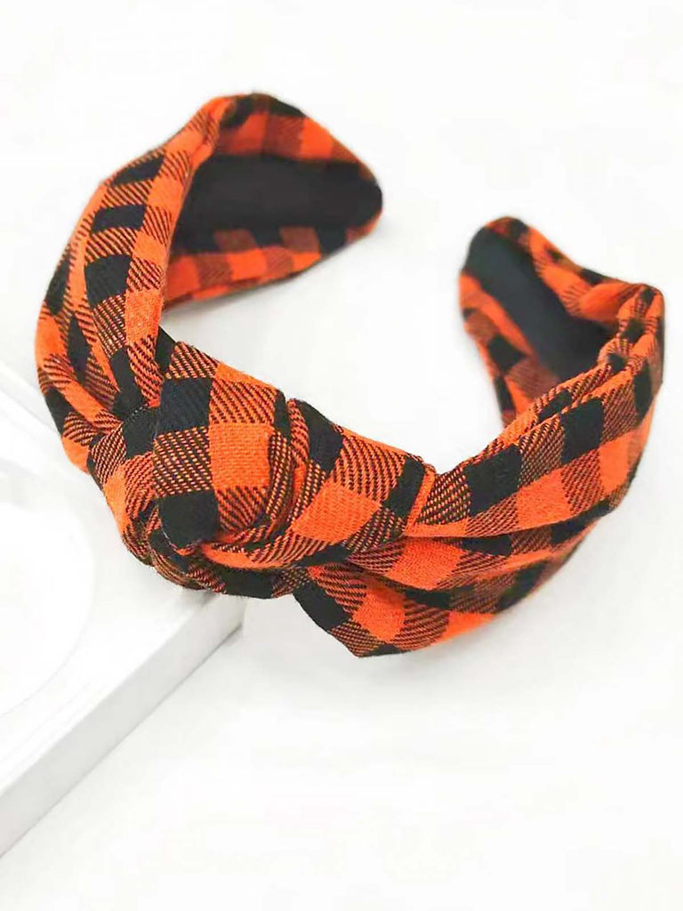 Bandeau fantôme crâne à carreaux d'Halloween vintage