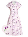 [Prévente] Robe Chemise Violette Florale Boutonnée Années 1940
