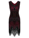Robe Charleston Vintage Année 20 Flapper à Franges Paillettes Gatsby Cocktail