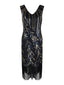 Robe Charleston Vintage Année 20 Gatsby À Paillettes Noire Soirée Chic