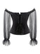 Corset à épaules dénudées à volants Steampunk noir