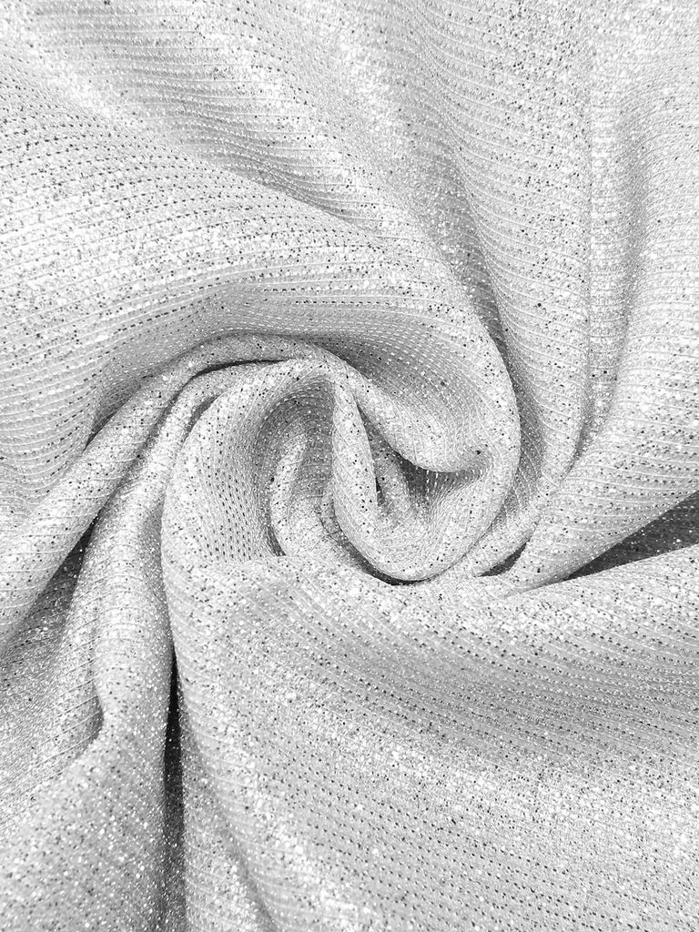 Robe crayon argentée à bretelles pailletées des années 1960