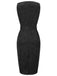 Robe noire sans manches papillon brodée des années 1960