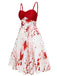 Robe de sang d'Halloween rouge et blanche des années 1950