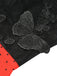Combinaison patchwork à pois noire et rouge des années 1950