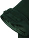 [Grande Taille] Robe trapèze unie à col en V vert foncé de des années 1950