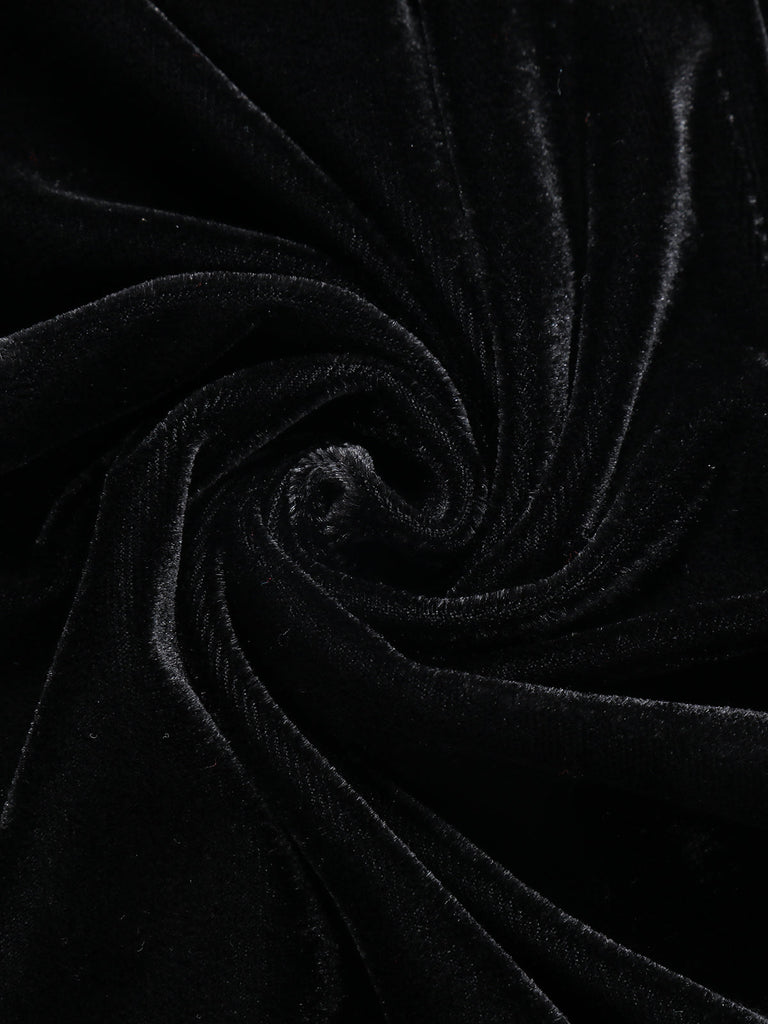 Robe noire à nœud en velours massif des années 1960