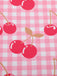 Robe rose à bretelles spaghetti cerise des années 1950