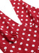 Robe dos nu rouge à pois des années 1950 Cocktail