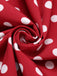 Robe dos nu rouge à pois des années 1950 Cocktail