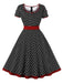 [Prévente] Robe boutonnée à pois contrastés des années 1950