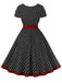 [Prévente] Robe boutonnée à pois contrastés des années 1950