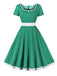 [Prévente] Robe boutonnée à pois contrastés des années 1950