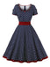 [Prévente] Robe boutonnée à pois contrastés des années 1950