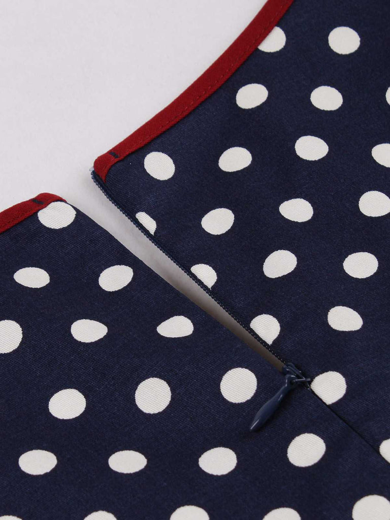 [Prévente] Robe boutonnée à pois contrastés des années 1950