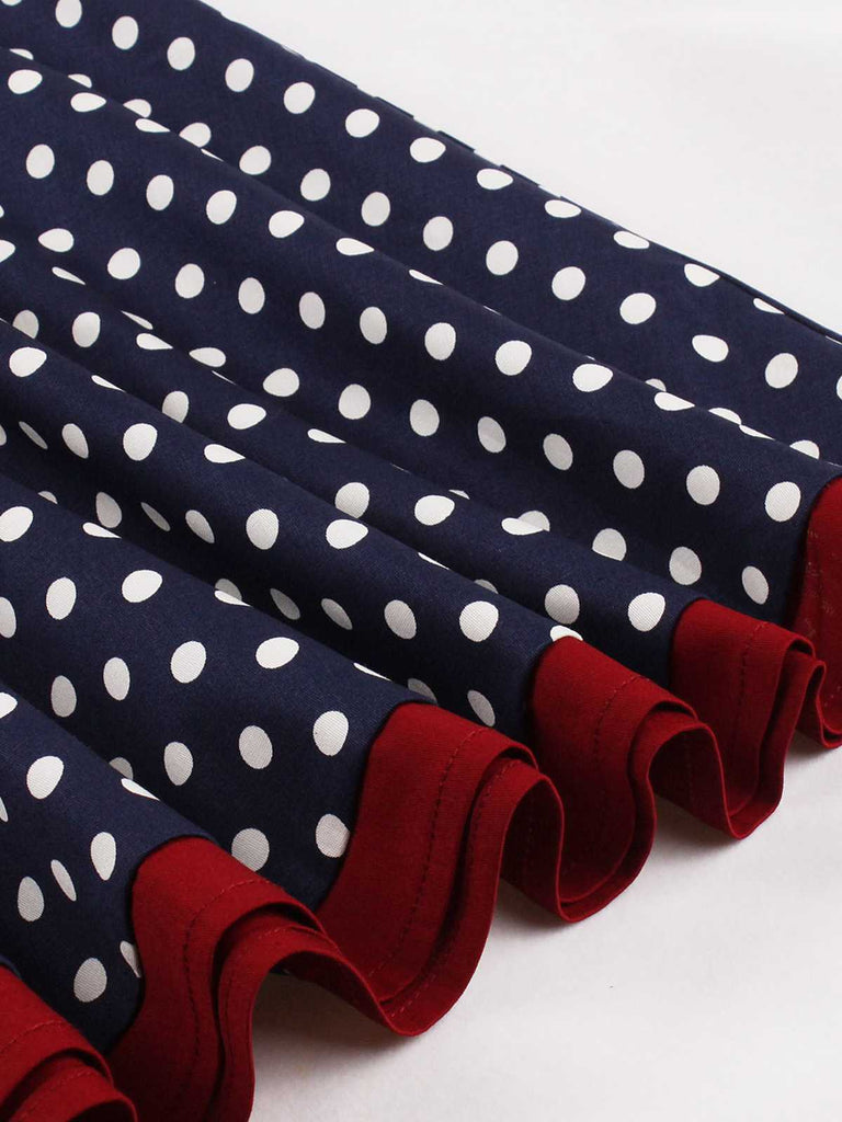 [Prévente] Robe boutonnée à pois contrastés des années 1950