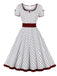 [Prévente] Robe boutonnée à pois contrastés des années 1950