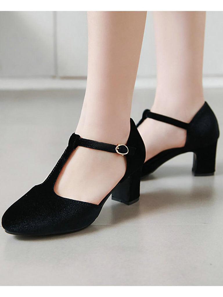 Chaussures Rétro à Talons Hauts Mary Jane avec Bride en T