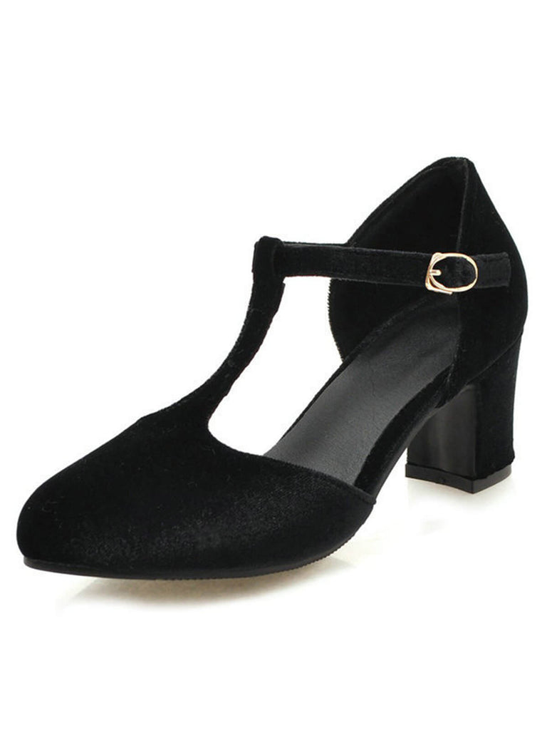 Chaussures Rétro à Talons Hauts Mary Jane avec Bride en T