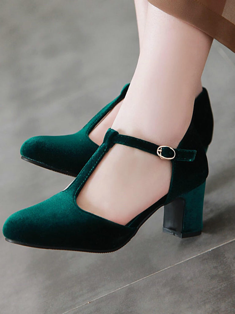 Chaussures Rétro à Talons Hauts Mary Jane avec Bride en T