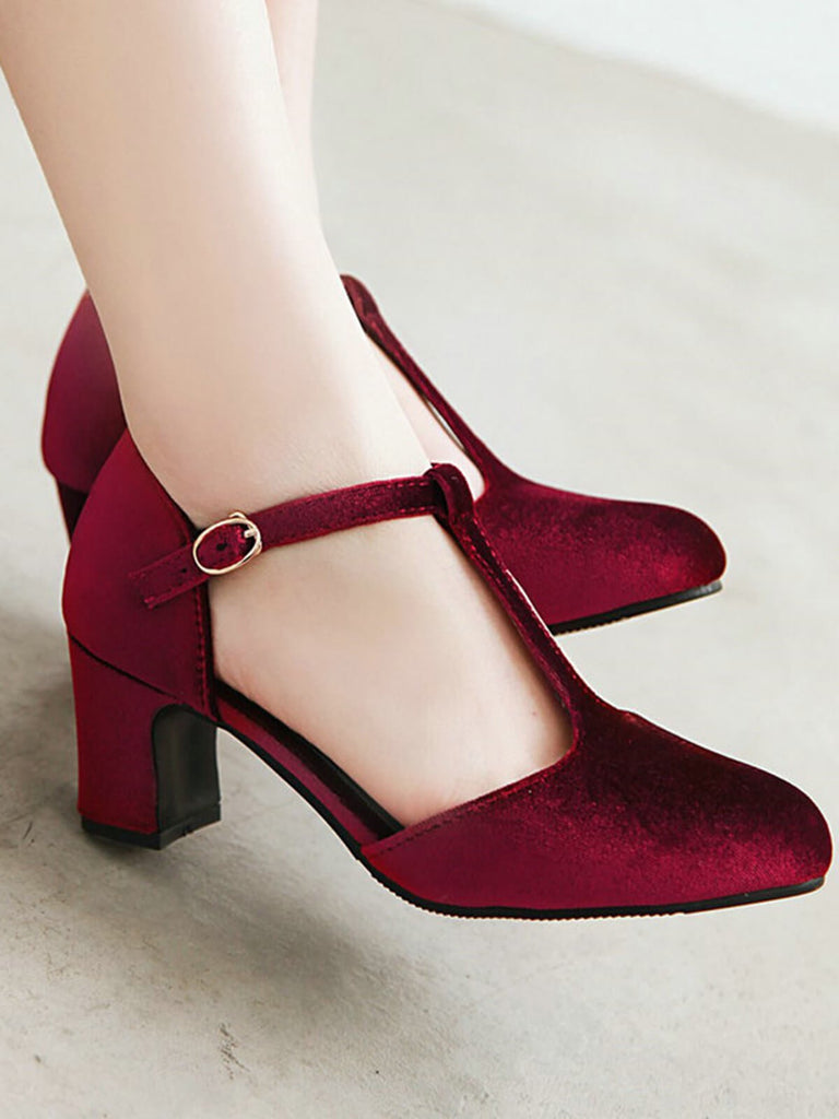 Chaussures Rétro à Talons Hauts Mary Jane avec Bride en T